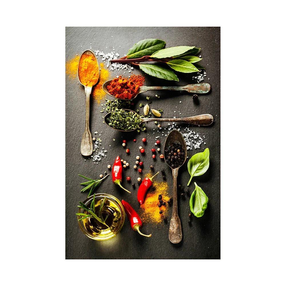 Kitchen Posters Grains Spices Spoon Peppers Canvas Painting Wall Art Modern Food Picture Restaurant Decor Nordic Home Decoration