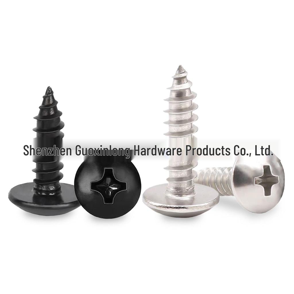 Nickel-Plated Silver/Black Umbrella Head TA3M3.5/4*5-6-8-10-12-14 Self-Tapping Pointed Tail Screws