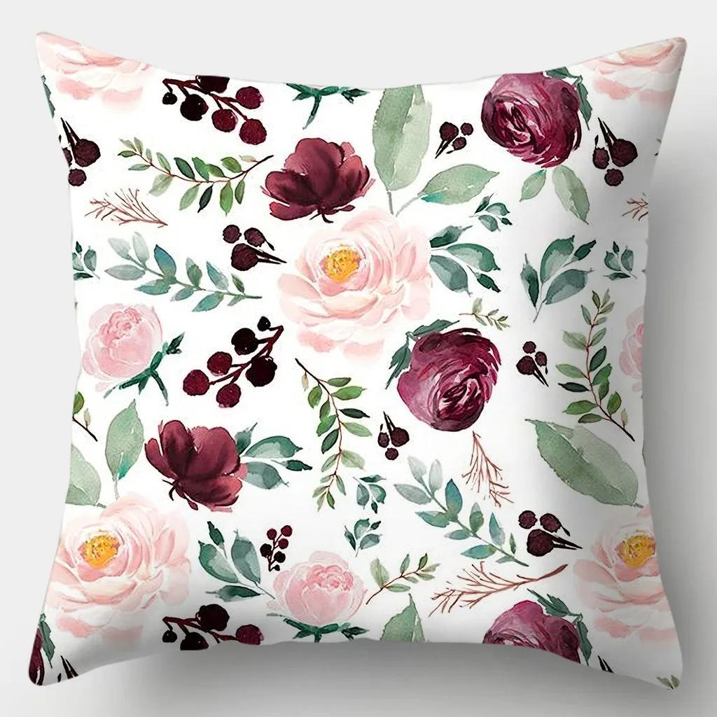 Fresh Style Pillowcase 45cmX45cm Square Sofa Pillow Cover Pretty Flowers Cushion