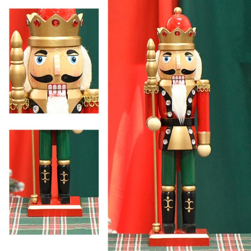 Christmas Nutcrackers Ornament, Wood Christmas Nutcrackers Soldier Figures Standing Decorations for Christmas