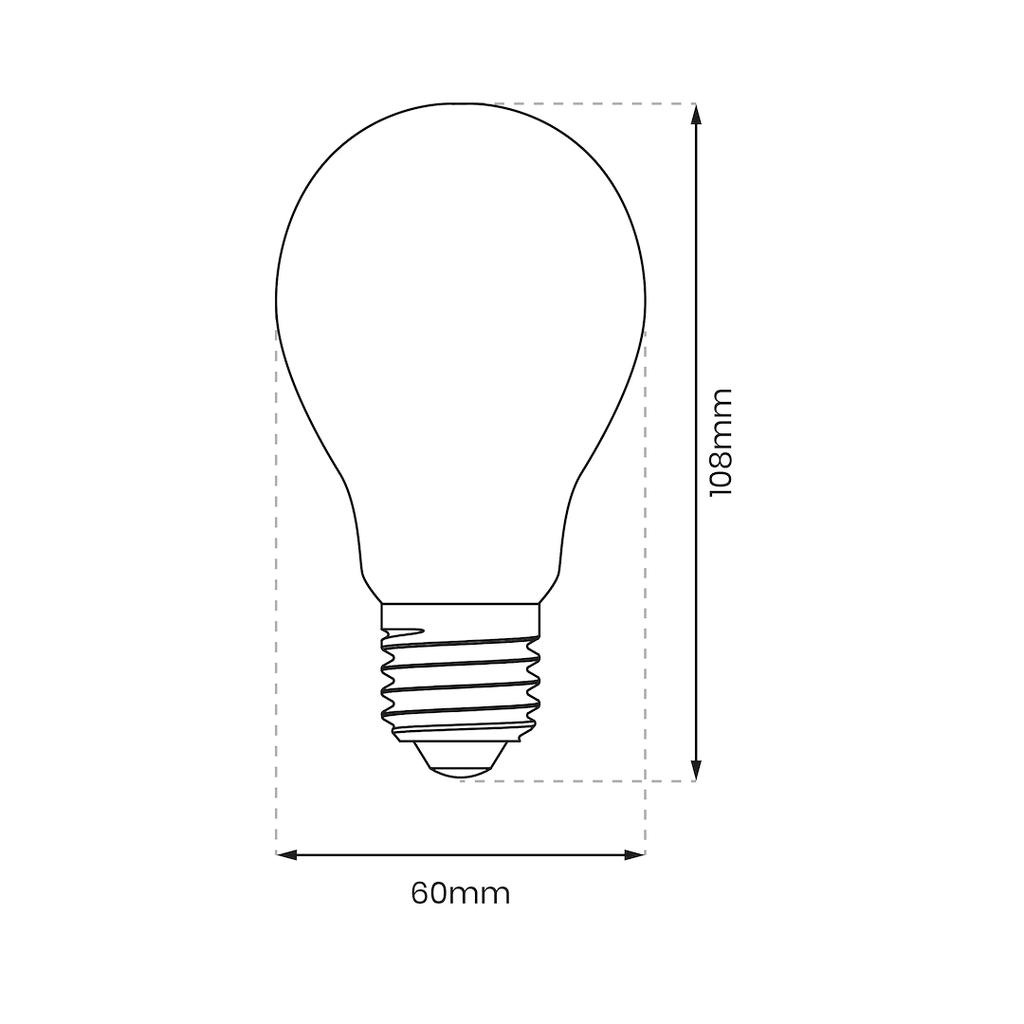 LED FILAMENT BULB E27 8W A60 NEUTRAL