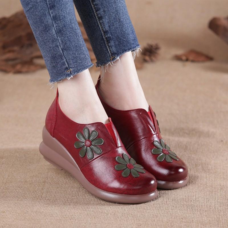 First Layer Cowhide Mother Single Shoes Spring and Autumn Ethnic Style Single Shoes Jurgent Leather One Foot Step