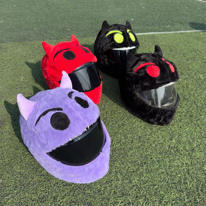 Cartoon Plush Animal Motorcycle Full Helmet Cover Funny Fabric Protection Soft Motorcycle Accessories