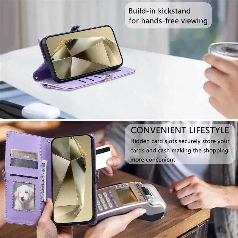 Crossbody Flip Leather Case For Google Pixel 10 9A 9 8 8A 7 6 Pro XL With Long Lanyard Wallet Card Phone Cover Coque Etui