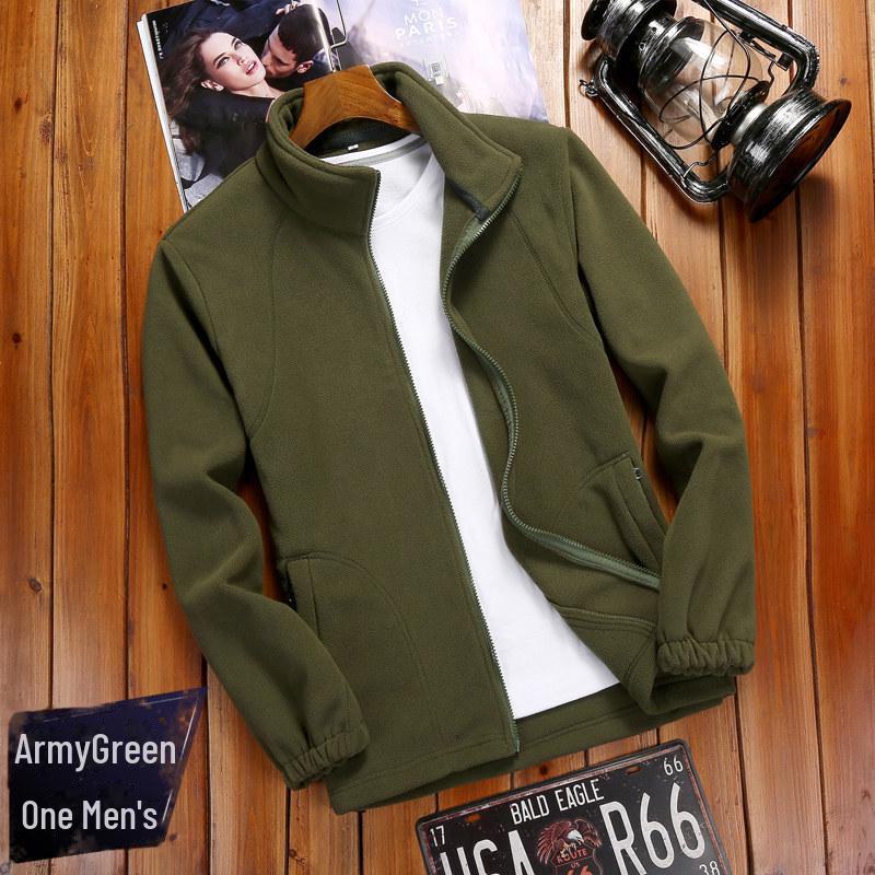 Damen & Herren Outdoor Polarfleecejacke - Warm, Dick, Korallenfleece Strickjacke Pullover