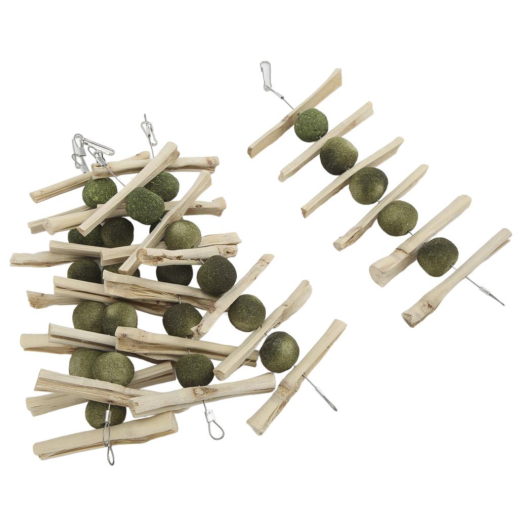 Natural Wood Grass Ball Sticks Teeth Chewing Ball String for Rabbits Chinchillas Guinea Pigs Hamsters Parrots