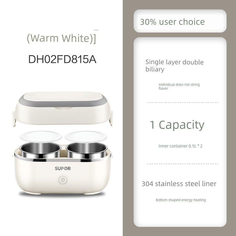 

Supor Heating Lunch Box Can Be Plugged in Electric Insulation Self-Heating Office Worker Comes with Electric Heating Food Handy Gadget Office Cooking Warm White [Single Layer Double Bile]]