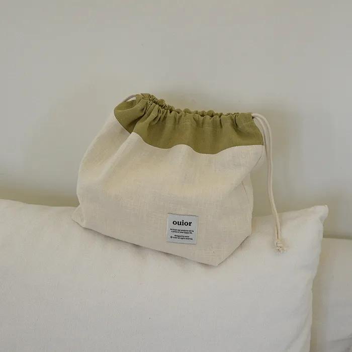 ouior chubby string pouch_olive&cream