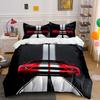 Red Car, White Stripes. Bedding Sets Duvet Cover Sets Duvet Covers Pillowcases(1* Duvet Cover 2* Pillowcases Without Duvet Insert)