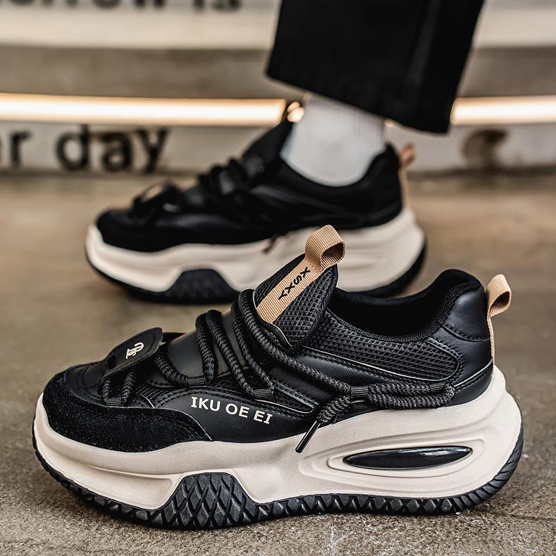 Men's Casual Plank Shoes New Large Size Fashion Sports Men's Shoes Increase Running Breathable Punk Sneakers Men's Loafers