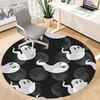 1pc Ghost Moon Office Round Area Rug, Indoor Mat Suitable For Office, Under Office Chairs Bedroom Living Room Home Decor, Room Deco148