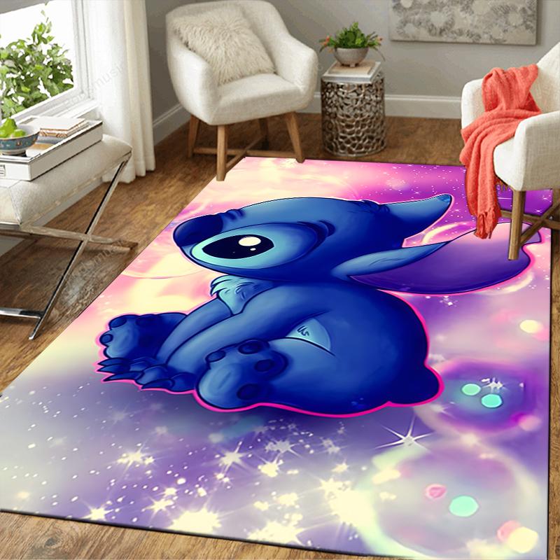 1Pc Stitch Space Adventure Rug, Office Carpet Indoor Outdoor Doormat, Non-Slip Soft, Living Room, Christmas Halloween Gift. M928630