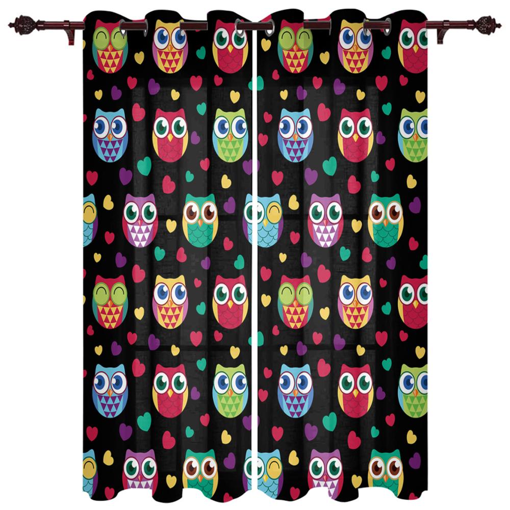 Занавеска для гостиной с рисунком совы из мультфильма Гостиная Спальня Кухня Занавеска — фото 4