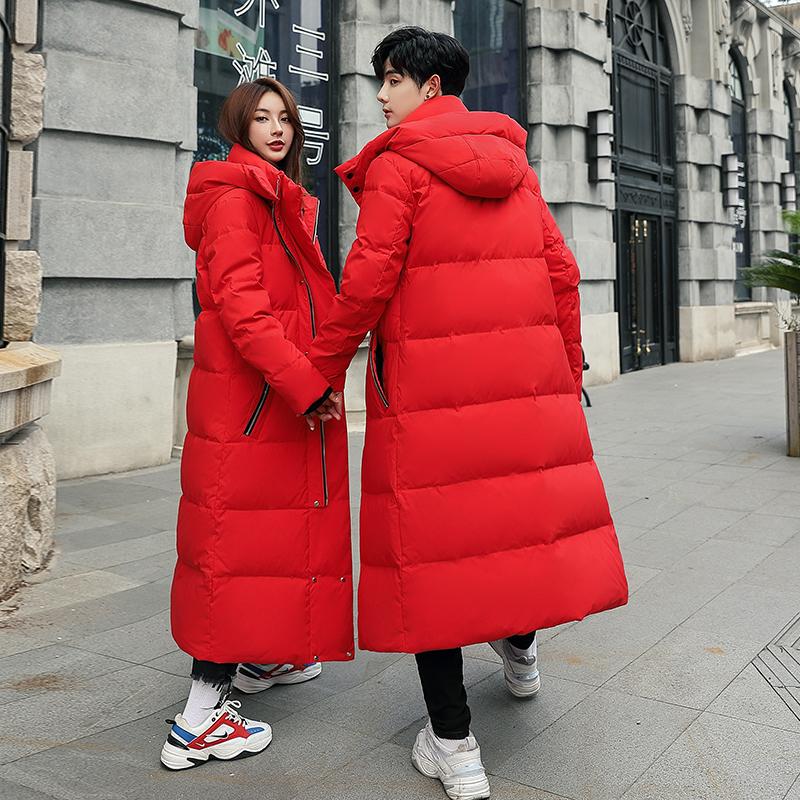 New  Winter Cold Resistant Down Jacket -30 High Quality Men's Women X-Long Winter Warm Fashion Overcoat S-5XL