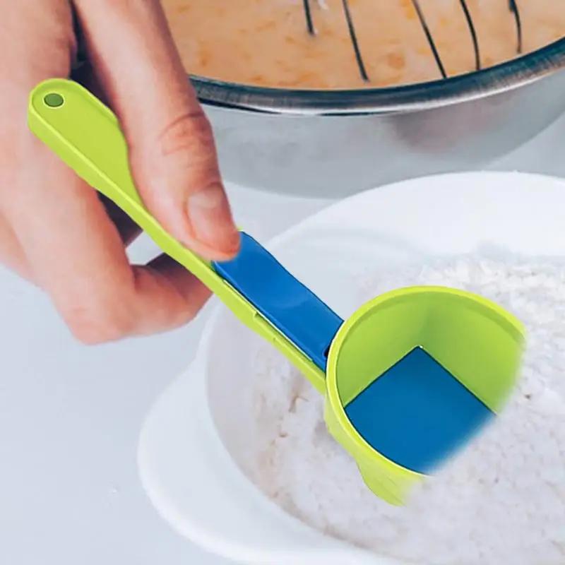 1PC Protein Powder and Milk Powder Measuring Spoon Creative Sliding Spoon Funnel Coffee Leak Proof Sliding Spoon