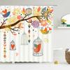3D Printed Shower Curtains Tree Leaf Flower Plant Bathroom Curtain Waterproof Fabric Curtains Polyester Bath Screen 180X180Cm