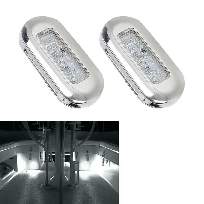 2pcs 12V 3 Led Marine LED Stern Lights Waterproof Boat Marine Yacht Underwater White Light