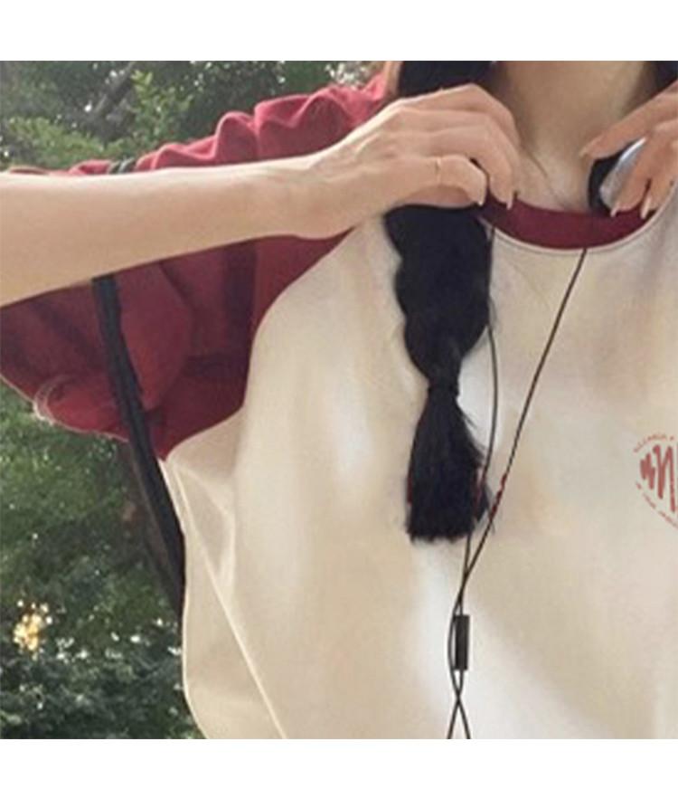 Round Neck Lazy and Fashionable Short-sleeved T-shirt for Women