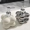Creative Ball Ceramic Shampoo Potion Bottle Luxury Plating Silver Press Lotion Bottle Toilet Soap Dispenser Bathroom Accessories