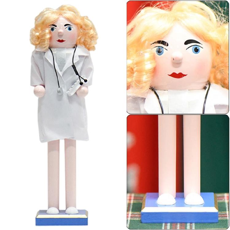 Hand Painted Nurse Wood Nutcrackers Holiday Nurse Figurine Charm Wood Nutcrackers Ornament for Office Decors