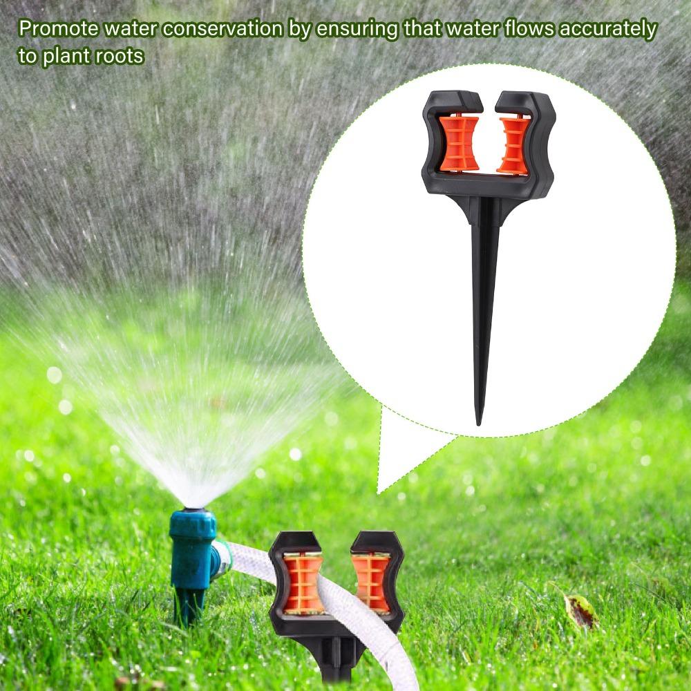 3PCS Black Hose Guide Stake ABS Water Pipe Positioning Holder Roller Plant Area Watering