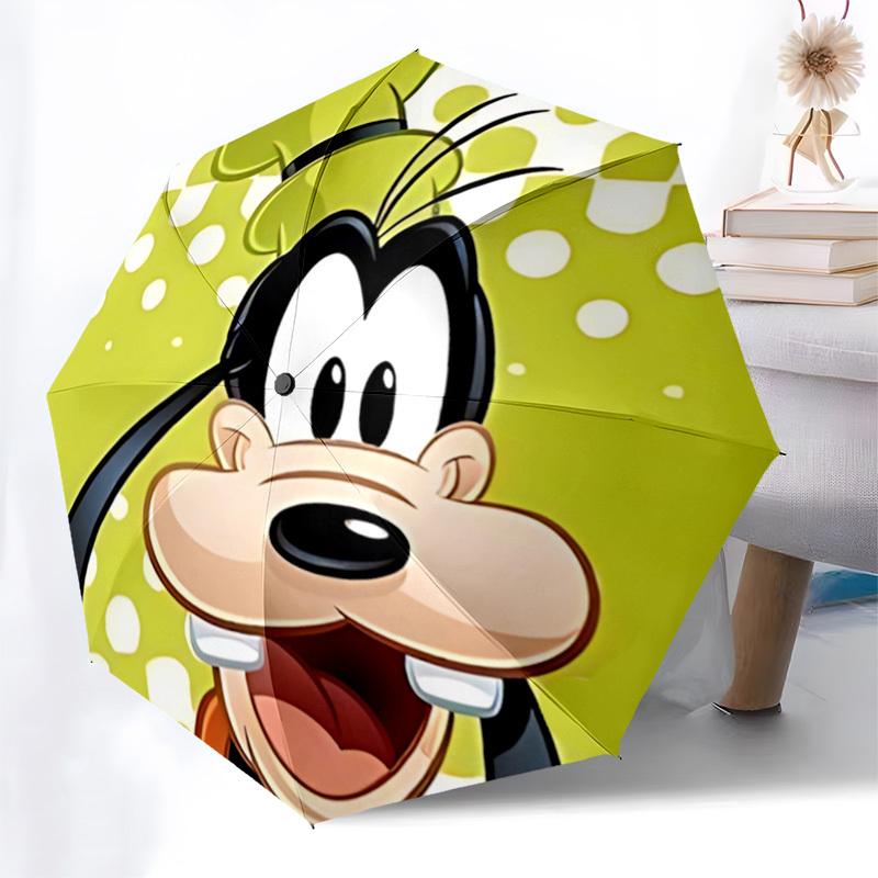 Goofy Themed Automatic Opening and Closing Umbrella, Brightly Colored 8-rib Portable Umbrella, Suitable for Men and Women, A Perfect Gift for Christma