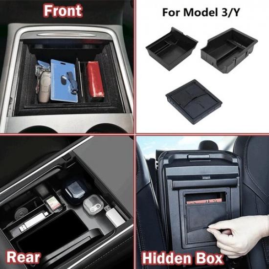 Central Storage Box Car Armrest Organizer Box Center Console Case Accessories