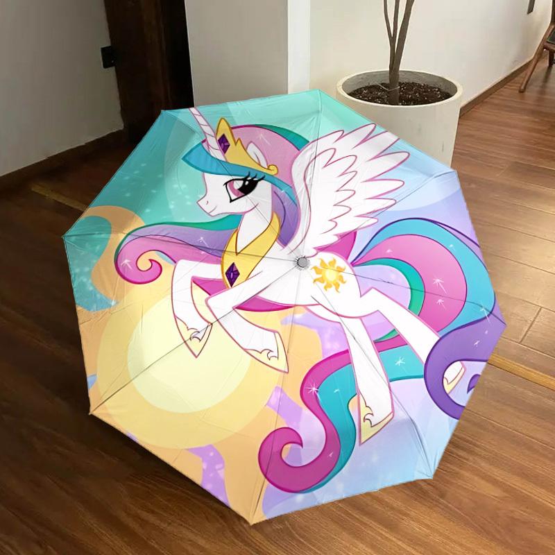 1pc Unicorn Fantasy [Automatic Folding Umbrella] Durable Iron Frame & Rod, Portable Folding, All Seasons, Home Travel Outdoor, Makes a Great Holiday G
