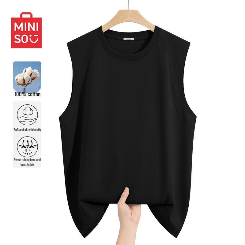 MINISO Men s Vintage Pure Cotton Sleeveless Vest L