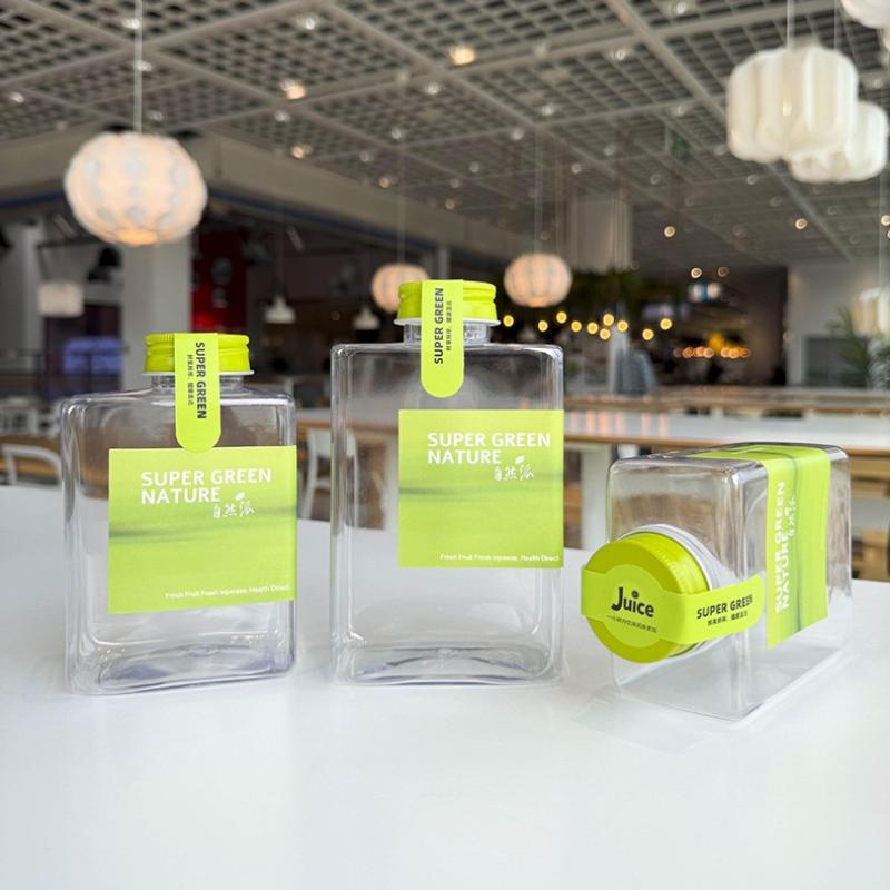 Empty Plastic Drink Containers Disposable 350/400/500ML Food Safe Bottles for Juice Liquor Birthday Party Supplies