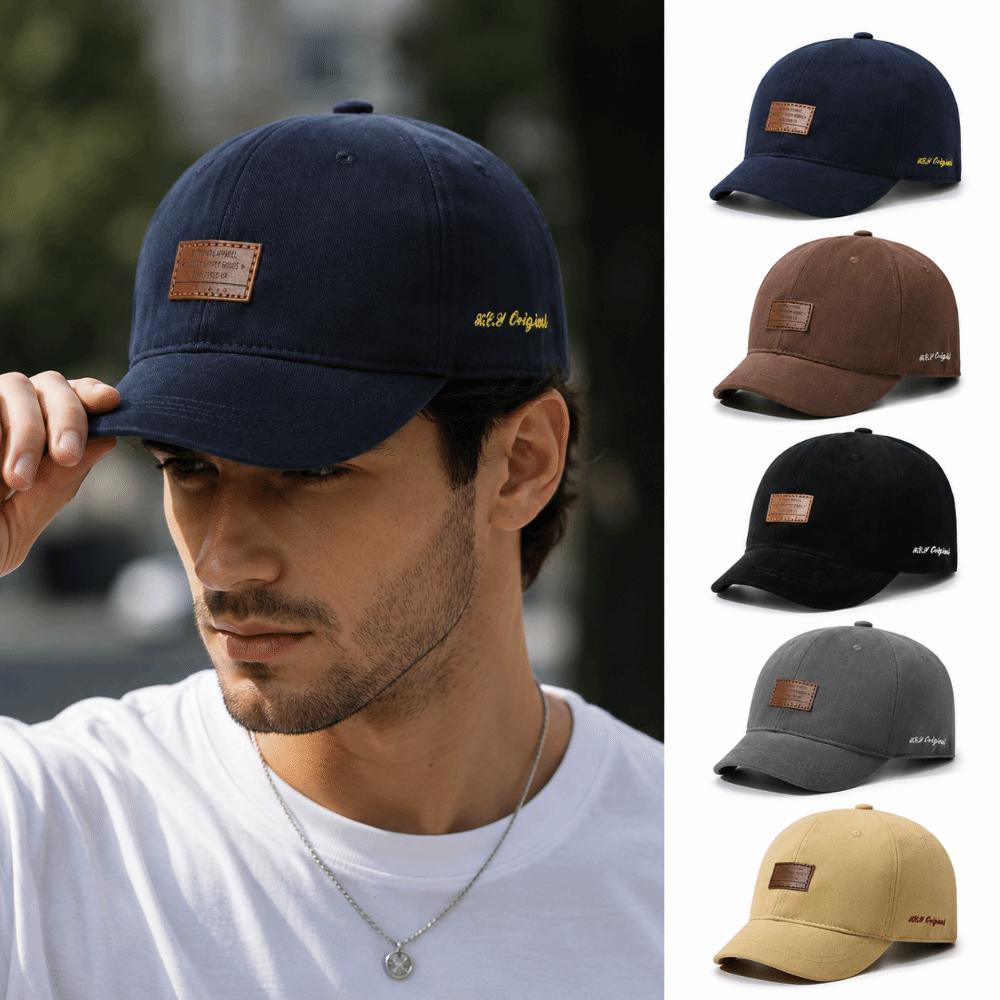 Adjustable Back Strap Leather Patch Baseball Cap Cotton Adjustable Cap Dad Hat For Women Men