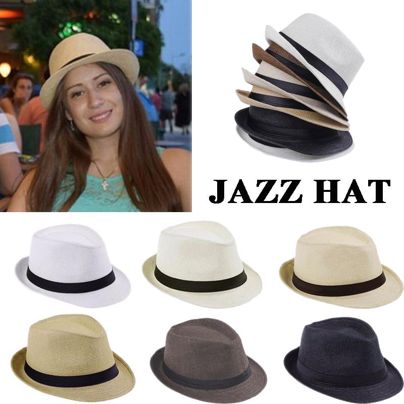 Sun Hat Women Cap Jazz Cap Summer Hat for Girl Beach Cap Grass Yarn Panama Hat Sun Hat Women Cap Jazz Cap Summer Hat for Girl Beach Cap Grass Yarn Panama Hat