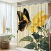 1Pc Elegant Botanical Shower Curtain With Hooks - Vibrant Butterfly & Yellow Flower Design, 70.8X70.8 Inch High Quality Bathroom