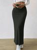 2025 High-Waisted Knit Skirt with Side Slit - Autumn/Winter European & American Style for Women