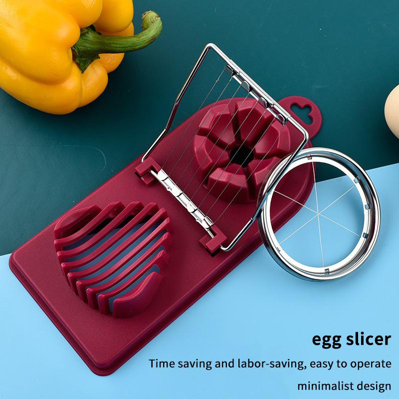 Multifunctional Egg Slicer with Stainless Steel Wires Dual Modes 1Pcs Portable Kitchen Gadget for Home Travel Picnic