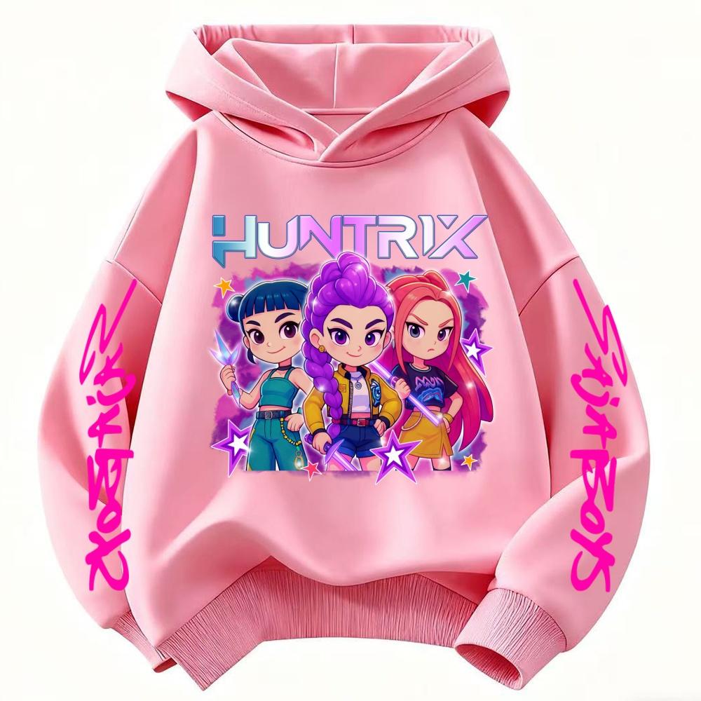 Niedliches Mädchen Kapuzensweatshirt Warm Rumi KPop Dämonenjäger Cartoon Kinder Mode warm Lässige Oberteile Lässige Baumwollkleidung