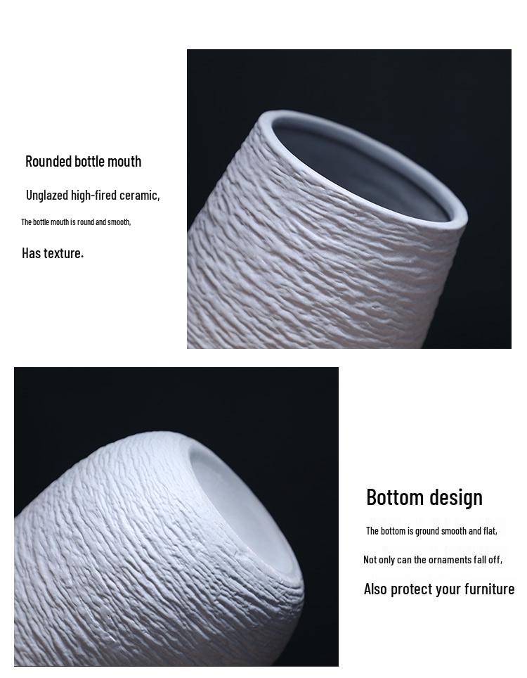 Modern Nordic Ceramic Dried Flower Vase - Minimalist Hydroponic Container for Home Decor