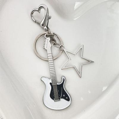 Přívěsek na klíče Harajuku Y2K Guitar Love Heart Star pro ženy Sweet Cool Trend