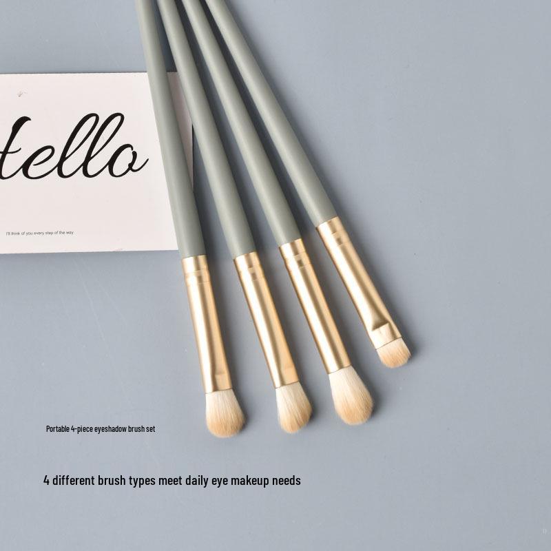 Little Grape 4-Piece Eyeshadow Brush Set with Soft Bristles and Portable Bag