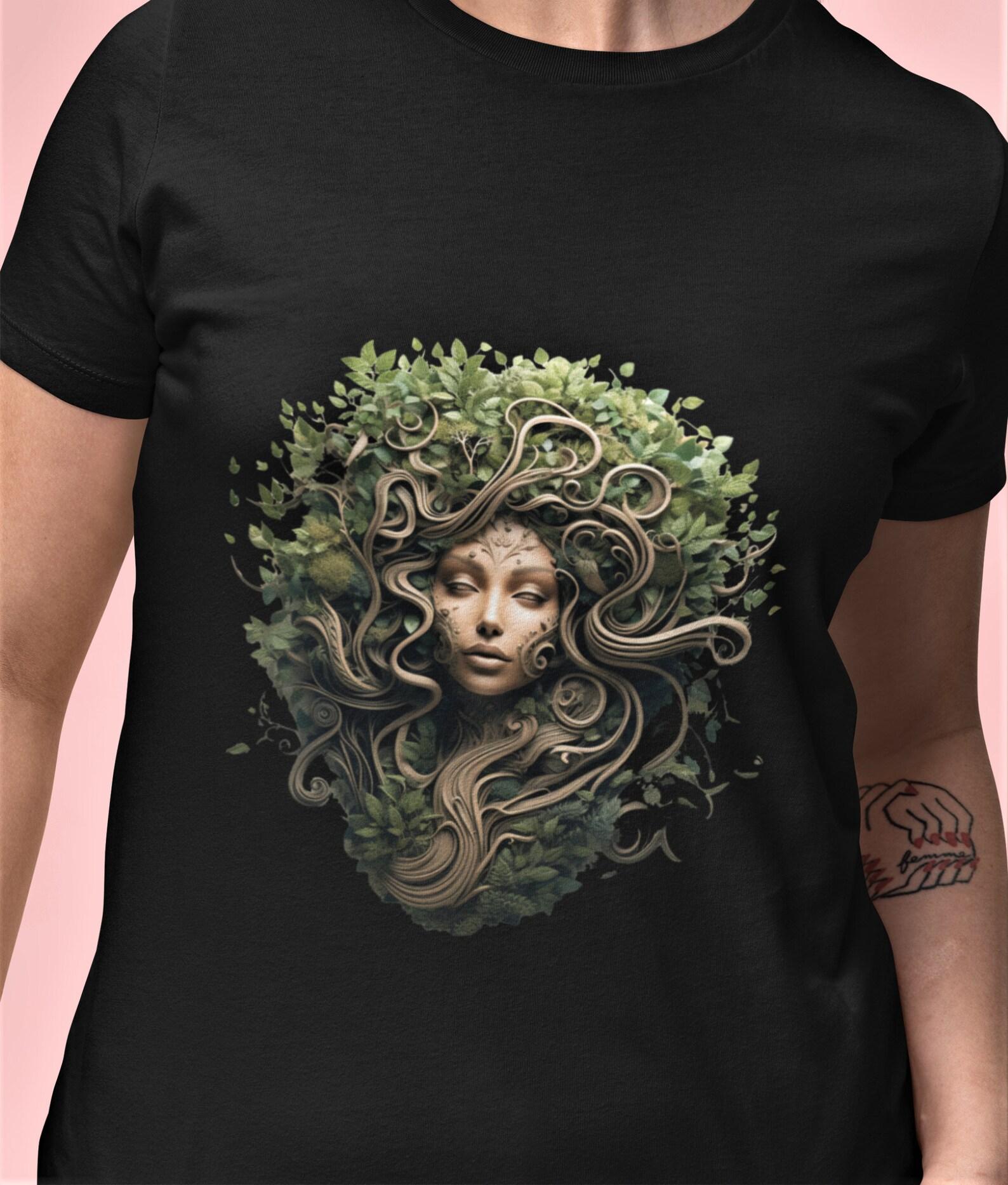 Tree Goddess T-Shirt: Organic Cotton, Earth-Inspired Design S