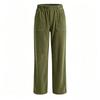 Women's Corduroy Straight Leg Casual Pants with Pockets Elastic Waist Color for Everyday Wear