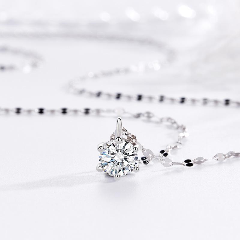 Six-claw single diamond necklace women's niche exquisite light luxury high-end sense versatile ins necklace