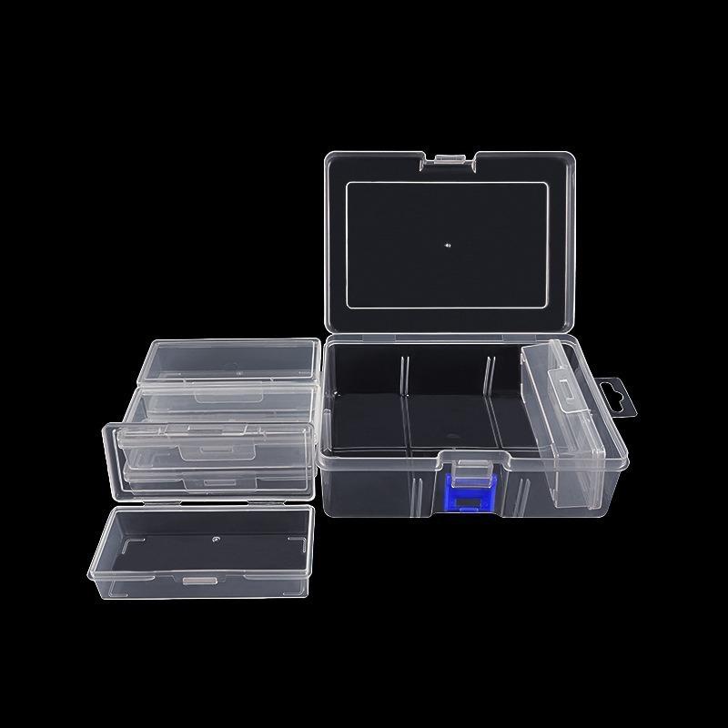 1 Set Diy Pill Seed Beads Jewelry Nail Art Material Organizer Box Transparent Rectangular Plastic Storage Box Jewelry Accessory