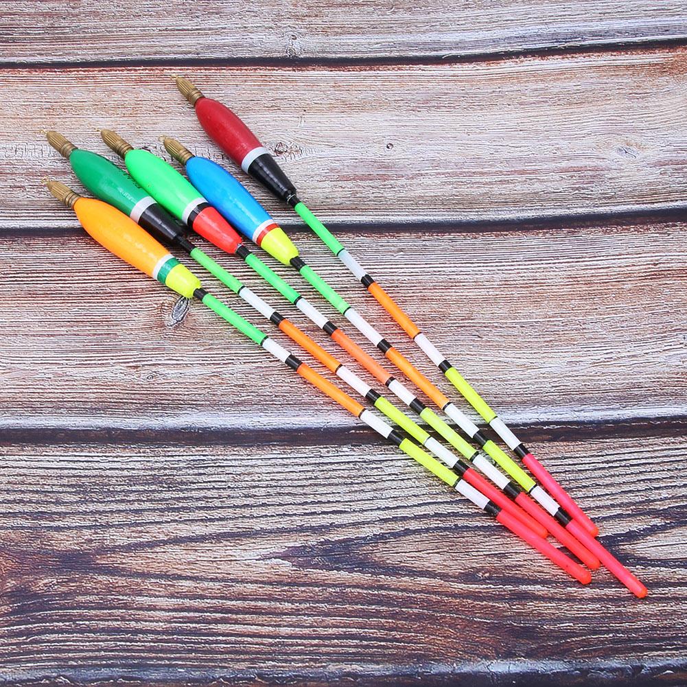5PCS Multiple Color Balsa Wood Fishing Float Bobber Bite Indicator Angling Equipment(3+2g )