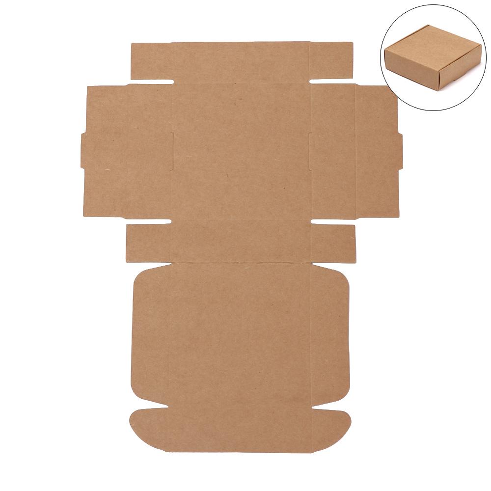 10Pcs Kraft Paper Box Cardboard Package Box Handmade Candy Box Jewelry Storage Box Gift Box Wedding Event Party Supplies Brown 6x5.5x2cm коричневый