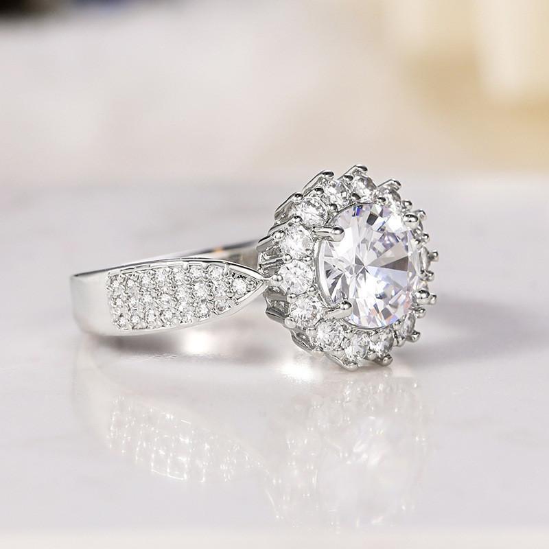 White Ring, Ladies' Fashion, Bride's Engagement, Wedding Ring, Jewelry Gift