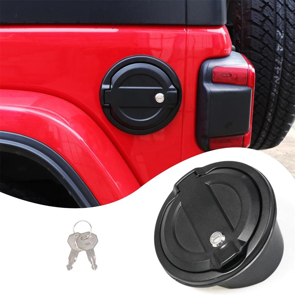 For 2018-2023 Jeep Wrangler JL Locking Gas Tank Cap Fuel Filler Door Cover Trim