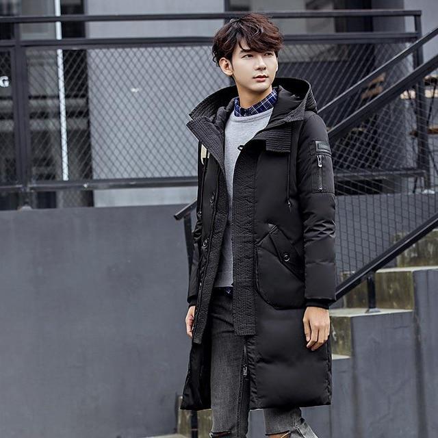 Hooded Long Winter Duck Down Parkas Men Casual Clothing Outwear Down Jackets Male Thick Down Coat