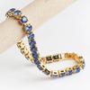 Luxury 5mm Blue CZ Tennis Bracelets for Women Girls Iced Out Zircon 18k Gold Plated Women's Bracelet Jewelry Christmas Gift