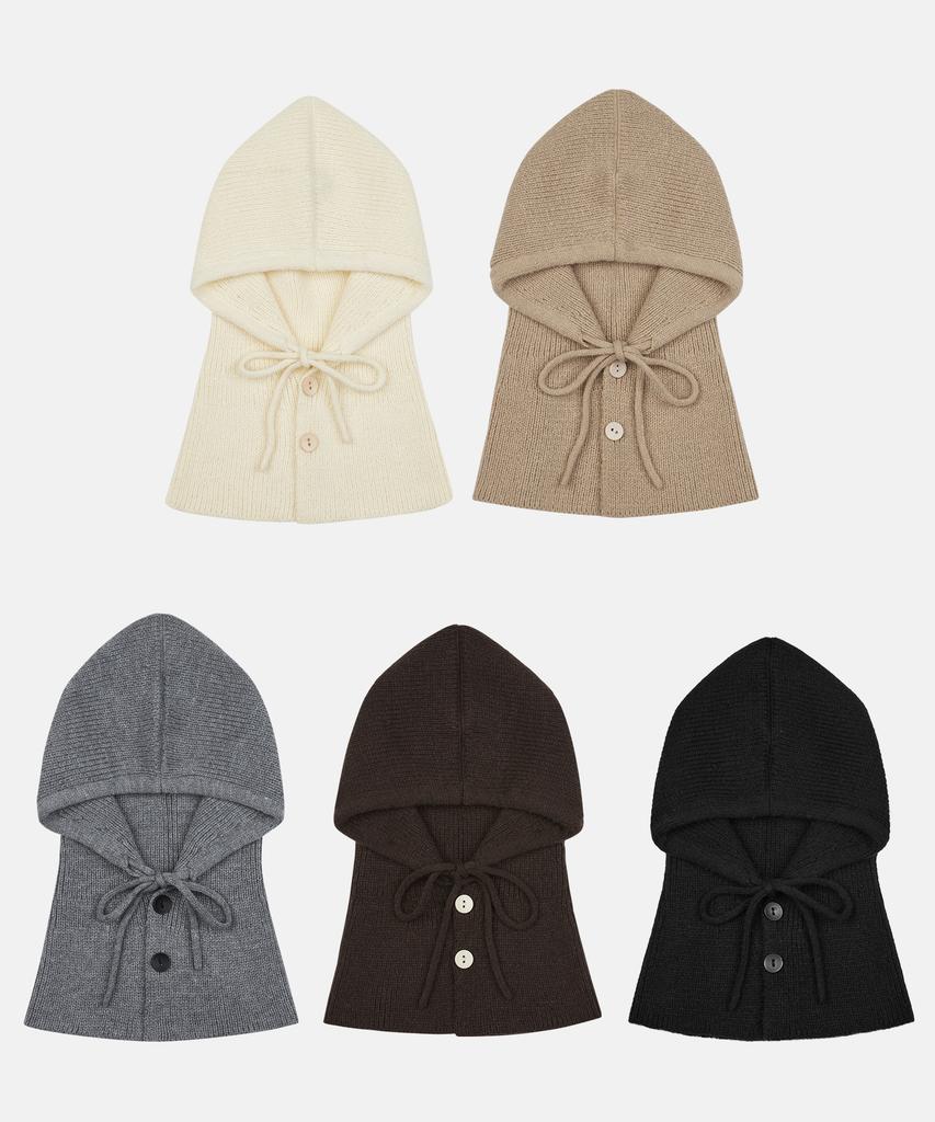 CHICKS Akb Wool Knit Button Balaclava 5 Colors